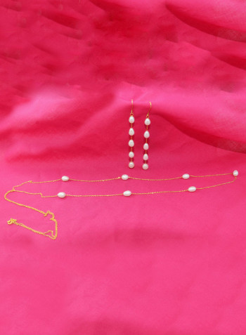 18 Karat Gold Pearls 2 Piece Jewellery Set