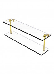 Two Tiered Glass Shelf Clear/Gold 22inch