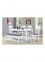 Boston 6-Seater Dining Set White/Grey