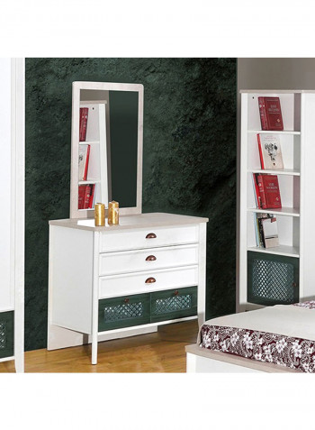 Meknes 5-Drawer Dresser With Mirror White 97x84x53cm