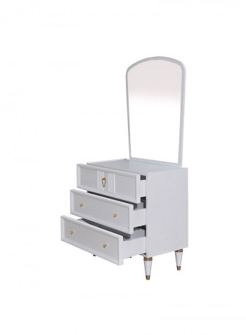 Orchid 3-Drawer Dresser With Mirror White 80x81x46cm