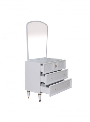 Orchid 3-Drawer Dresser With Mirror White 80x81x46cm