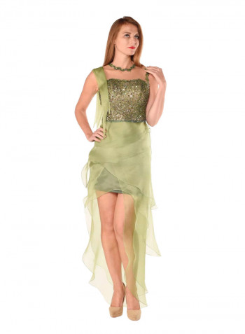 Cascade Tunic Dress Green
