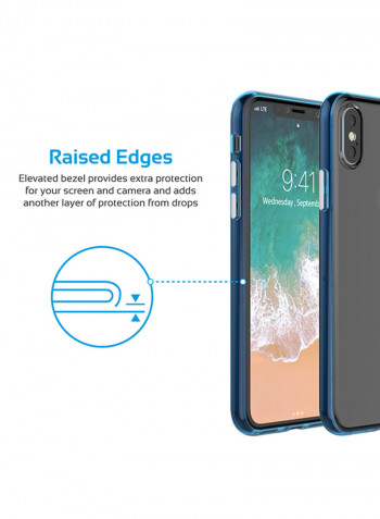 iPhone X Case, Lightweight Slim Protective Hard-Shell Cover with Flexible Shock Absorbing Soft Bumper and Drop Protection for Apple iPhone X Blue