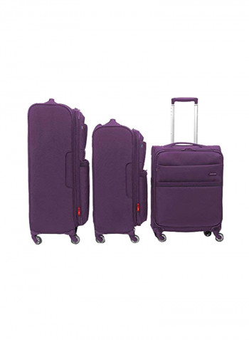 3-Piece Venice Cabin Size Suitcase Set 21.5X7.9X15.7 Centimeter Purple
