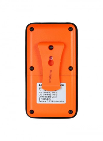 4-In-1 Gas Detector With LCD Display Sound And Light Vibration Alarm Orange 0.753kg