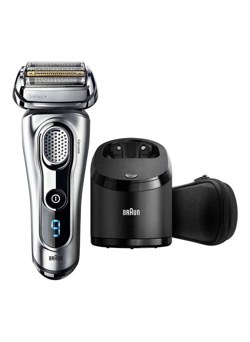 Series 9 Wet And Dry Cross Cutting Action Shaver Including Clean And Charge System And Travel Case Black/Silver 15.5x25x15.7cm