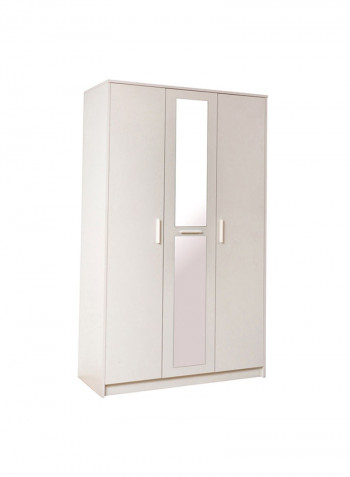 Boston 3-Door Wardrobe With Mirror White 128x210x55cm