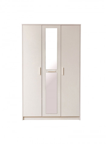 Boston 3-Door Wardrobe With Mirror White 128x210x55cm