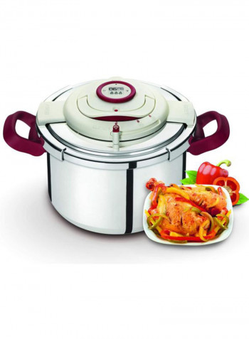 TEFAL Clipso Precision 6 litre Pressure Cooker, Stainless Steel Induction - P4410762 Silver 6L
