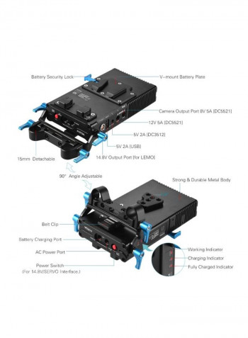 2-In-1 V-Mount Battery Charger Black