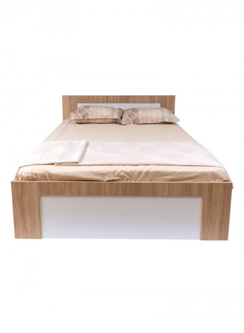 Boston Queen Storage Bed With 2 Drawers White/Brown 150x200cm