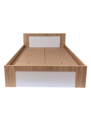 Boston Queen Storage Bed With 2 Drawers White/Brown 150x200cm
