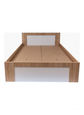 Boston Queen Storage Bed With 2 Drawers White/Brown 150x200cm