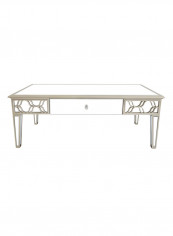 Charlotte Coffee Table Beige/Mirrored 60x45x120cm