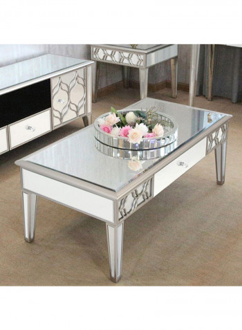 Charlotte Coffee Table Beige/Mirrored 60x45x120cm