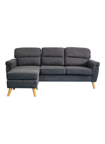 Sky Fabric Corner Sofa Black 198x77x82cm