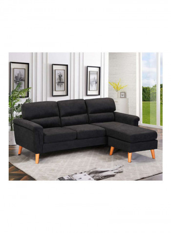 Sky Fabric Corner Sofa Black 198x77x82cm