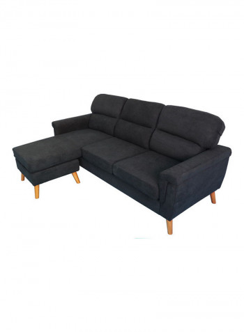 Sky Fabric Corner Sofa Black 198x77x82cm