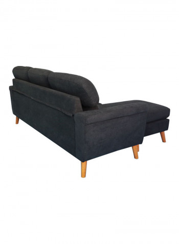 Sky Fabric Corner Sofa Black 198x77x82cm