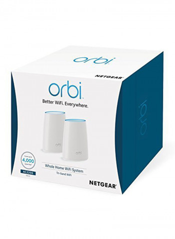 NETGEAR Orbi Mesh WiFi System (RBK40) White/Blue
