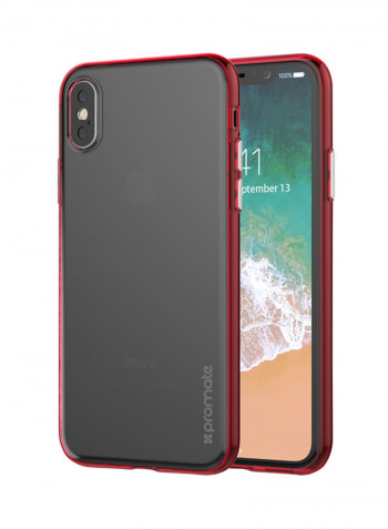 iPhone X Case, Lightweight Slim Protective Hard-Shell Cover with Flexible Shock Absorbing Soft Bumper and Drop Protection for Apple iPhone X Red