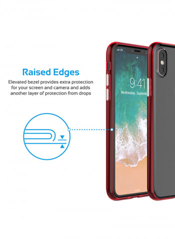 iPhone X Case, Lightweight Slim Protective Hard-Shell Cover with Flexible Shock Absorbing Soft Bumper and Drop Protection for Apple iPhone X Red
