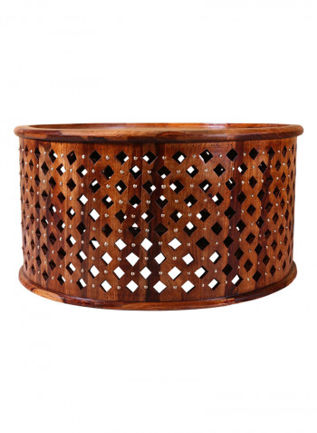 Jodhpur Round Coffee Table Brown 90x45x90cm
