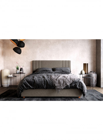 Modern Upholstered Bed Grey