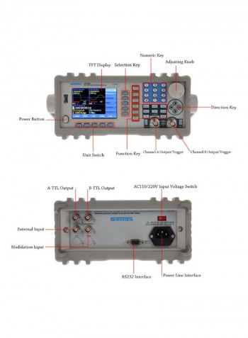 Double Channel DDS Function Signal Generator Grey 40centimeter