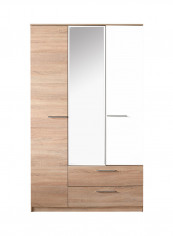 3-Door Wardrobe With Mirror Multicolour 109 x 184 x 52centimeter reviews 3-Door Wardrobe With Mirror Multicolour 109 x 184 x 52centimeter