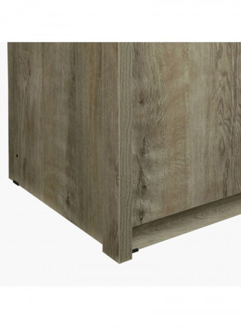 Melody 4-Door Wardrobe With 2 Mirrors Brown/Clear 208x210x55centimeter