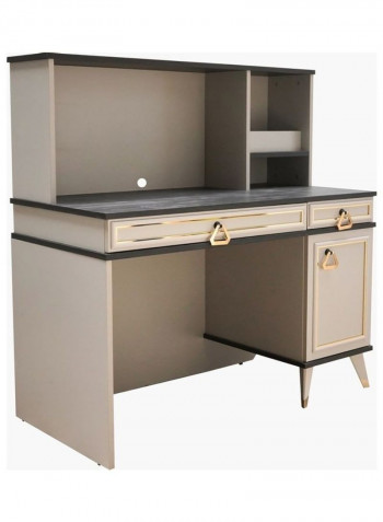 Messina Study Desk With Hutch Beige/Black