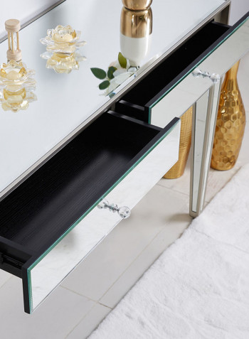 Mirage Console Table with Drawers Mirror Champagne