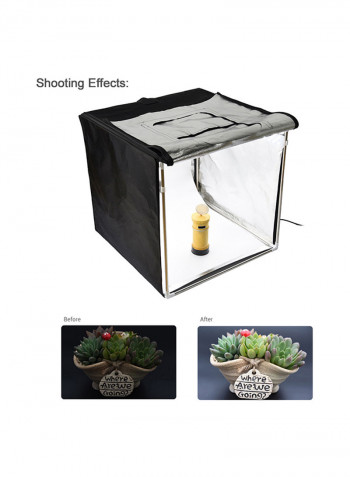 4-Piece Mini Photography Studio Shooting Tent Softbox With LED Light Board Set Black/White