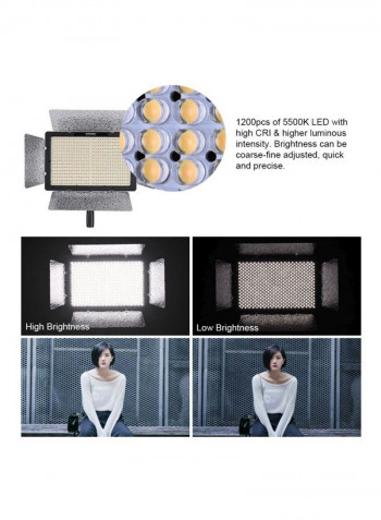 6-Piece YN1200 Pro LED Video Light Black/Orange/White