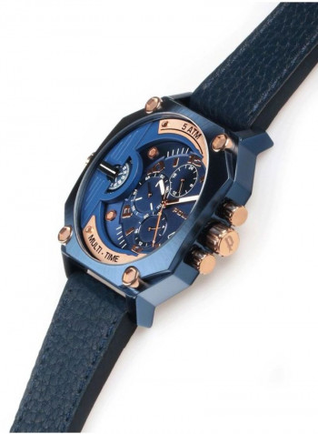 Men's Leather Analog Wrist Watch P 15385JSBL-03