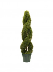 Artificial Double Cedar Spiral Flower Tree With Round Plastic Pot Green 48inch reviews Artificial Double Cedar Spiral Flower Tree With Round Plastic Pot Green 48inch