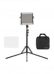 Portable LED Video Light Panel Kit Black/Silver/White
