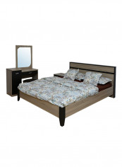 4-Piece Decasta Bedroom Set Dark Oak 160x200centimeter