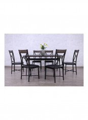 Dining Chair Table Set Black/Brown