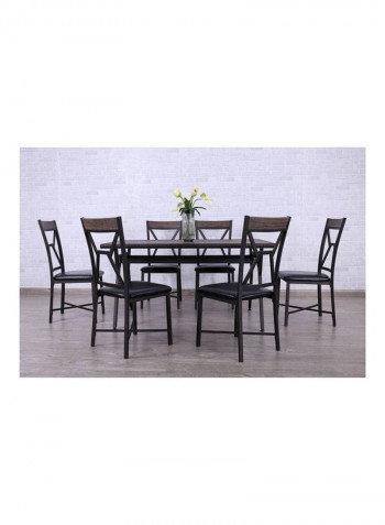 Dining Chair Table Set Black/Brown