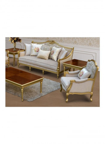 Zeinab Single Seater Sofa Beige/Gold