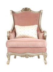 Nadira Classic Armchair Pink/Silver 80x118x90centimeter