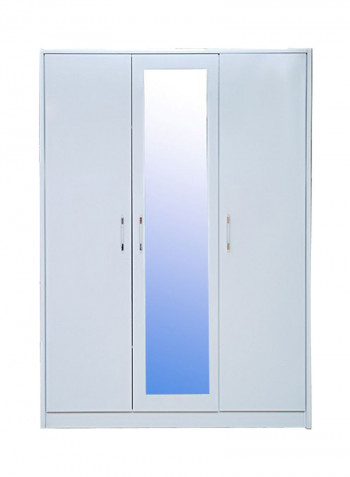 Salvatore 3-Door Wardrobe White 152x210x57centimeter