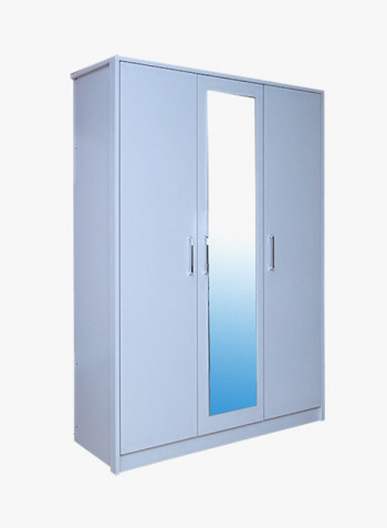 Salvatore 3-Door Wardrobe White 152x210x57centimeter