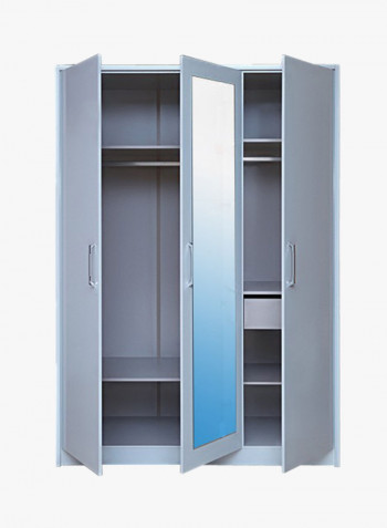 Salvatore 3-Door Wardrobe White 152x210x57centimeter