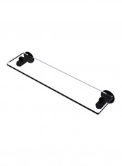 Soho Collection Vanity Beveled Edges Glass Shelf Black/Clear 22inch