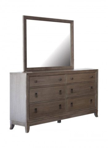 Colmar Dresser With Mirror Brown/Grey 162.56x192.72x45.72centimeter