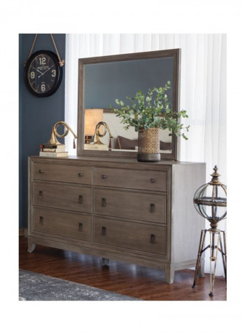 Colmar Dresser With Mirror Brown/Grey 162.56x192.72x45.72centimeter